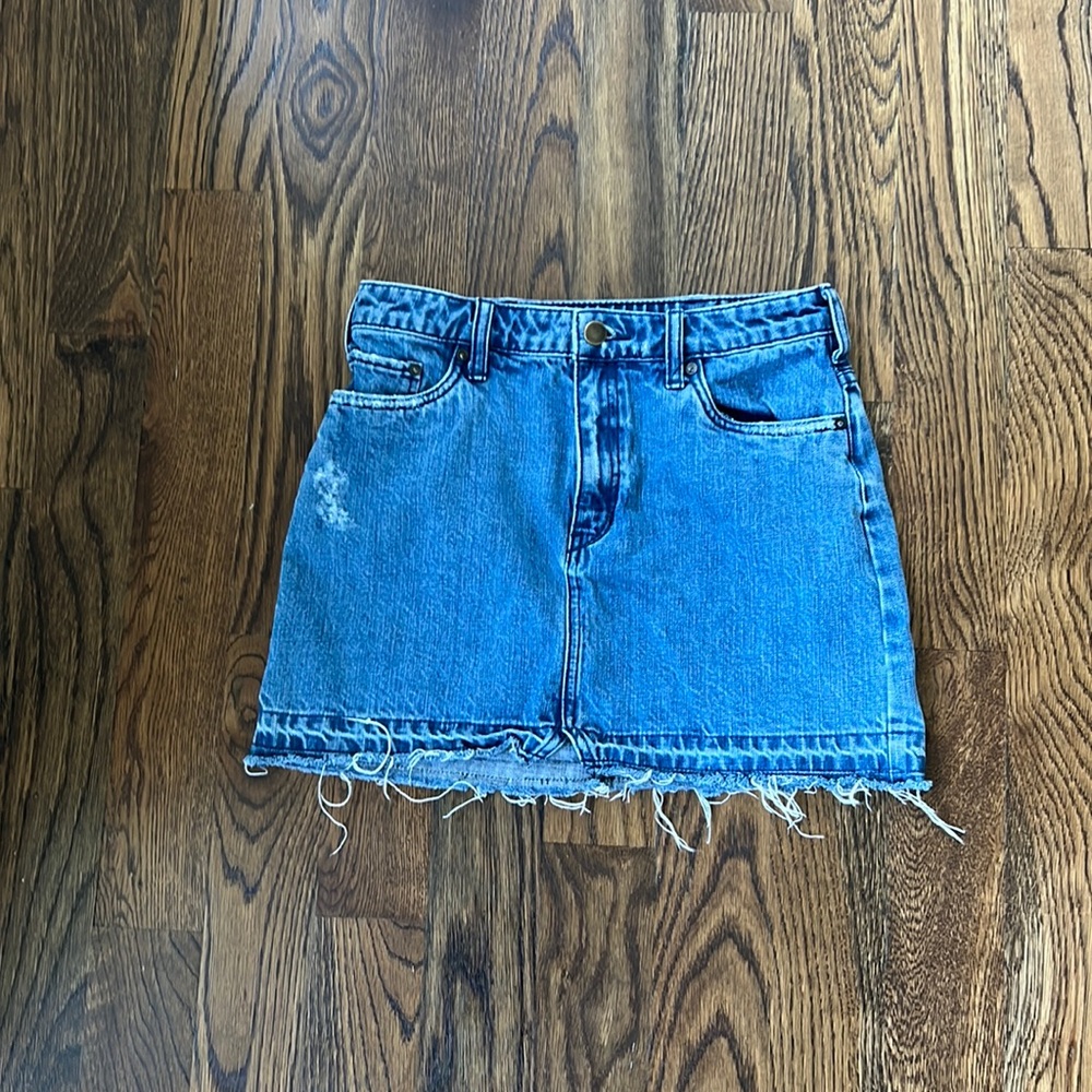 Free people denim mini skirt. Size 4.